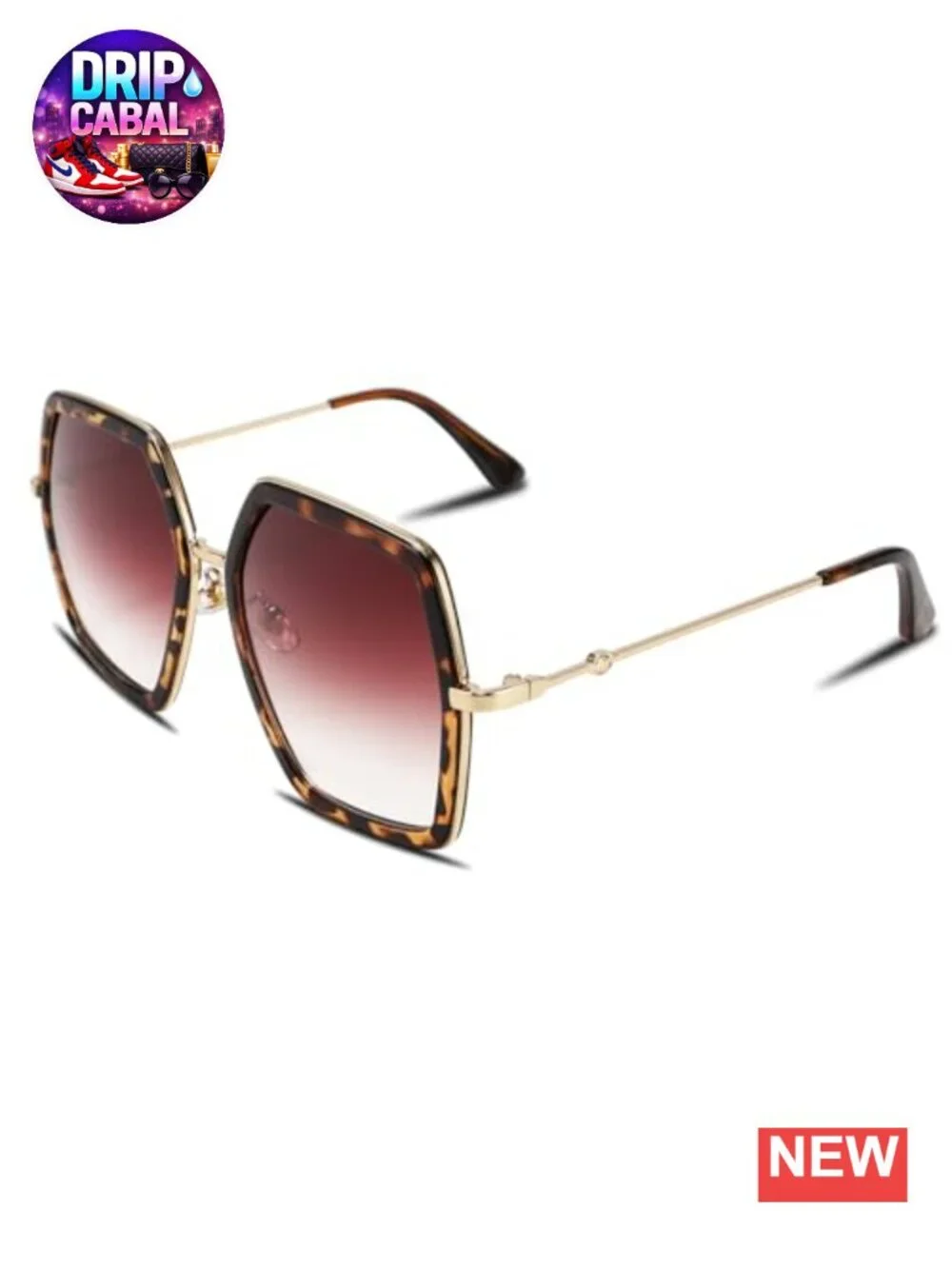 Oversized Hexagon Sunglasses UV400 Protection Geometric Fashion